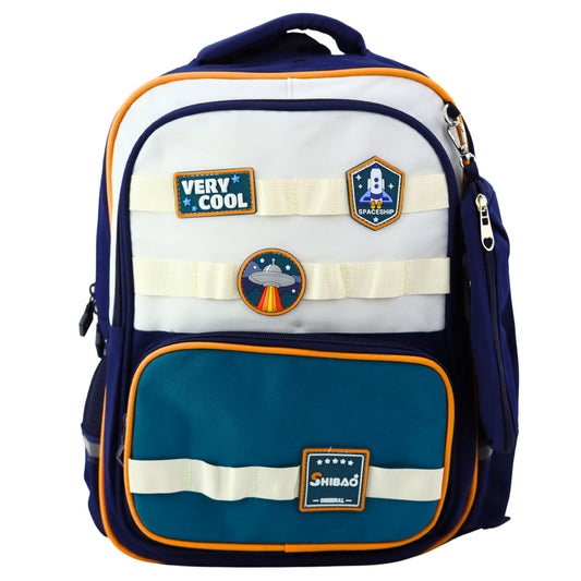 Mochila Escolar Espacial com Estojo Azul Marinho 16L