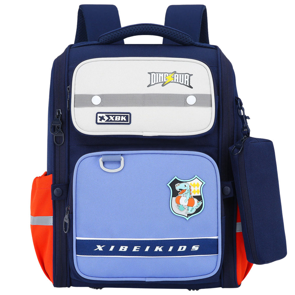 Mochila Escolar Dinossauro Azul Marinho 22L