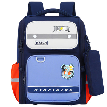 Mochila Escolar Dinossauro Azul Marinho 22L