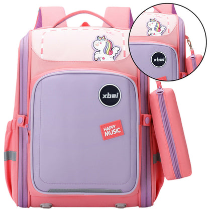 Mochila Escolar Unicórnio Rosa Pastel 21L 39cm