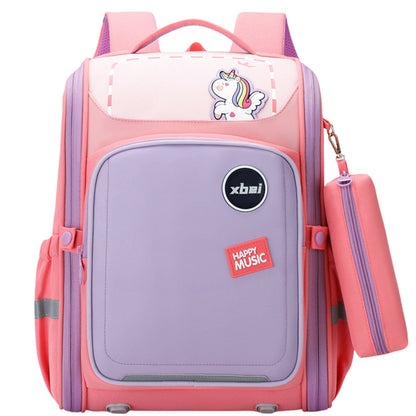 Mochila Escolar Unicórnio Rosa Pastel 21L 39cm