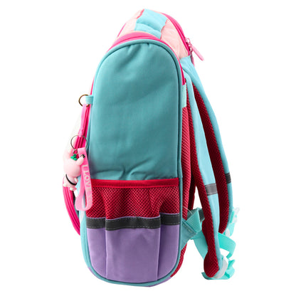 Mochila Escolar Gato Branco com Pendente Pássaro 21L