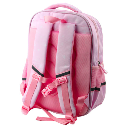 Mochila Escolar Unicórnio Rosa e Lilás 20L com Bolsos Frontais