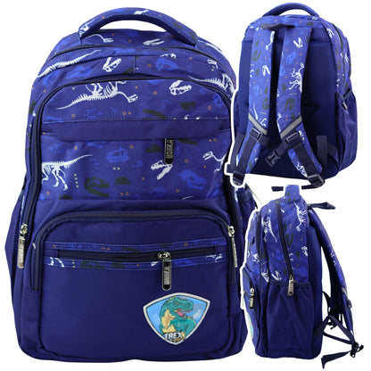 Mochila Escolar T-Rex Azul Marinho 20L
