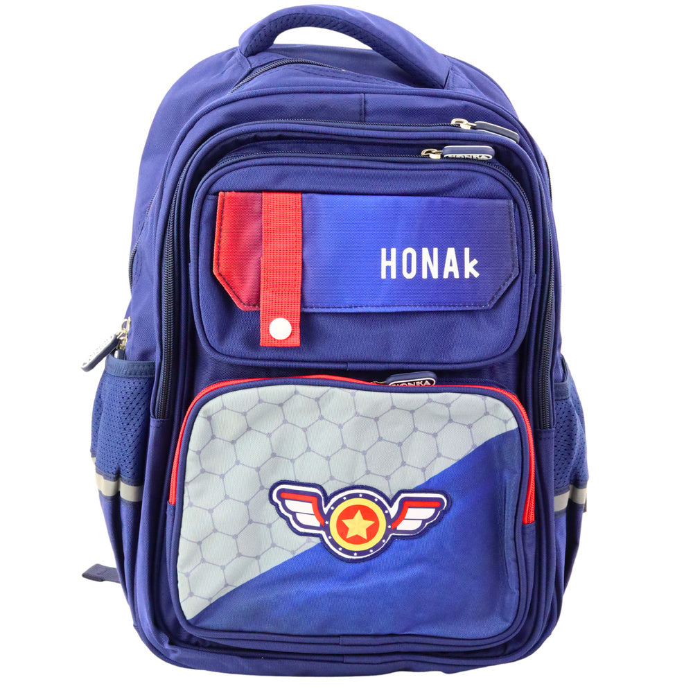 Mochila Escolar com Patch Azul Marinho 20L