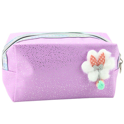 Necessaire Laço Roxo com Brilho