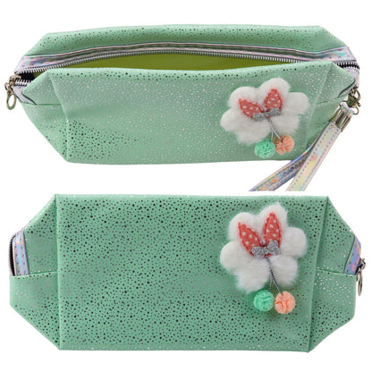 Necessaire Laço Turquesa Menta com Brilho
