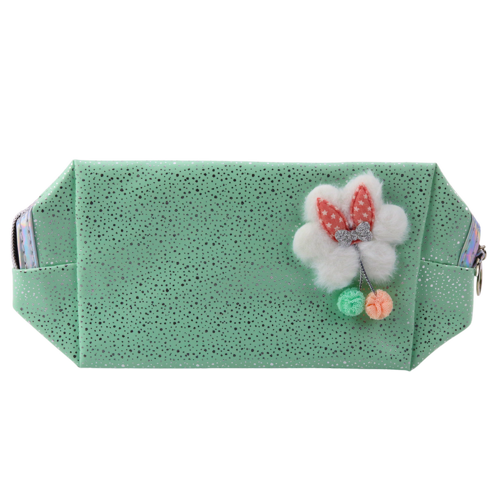 Necessaire Laço Turquesa Menta com Brilho