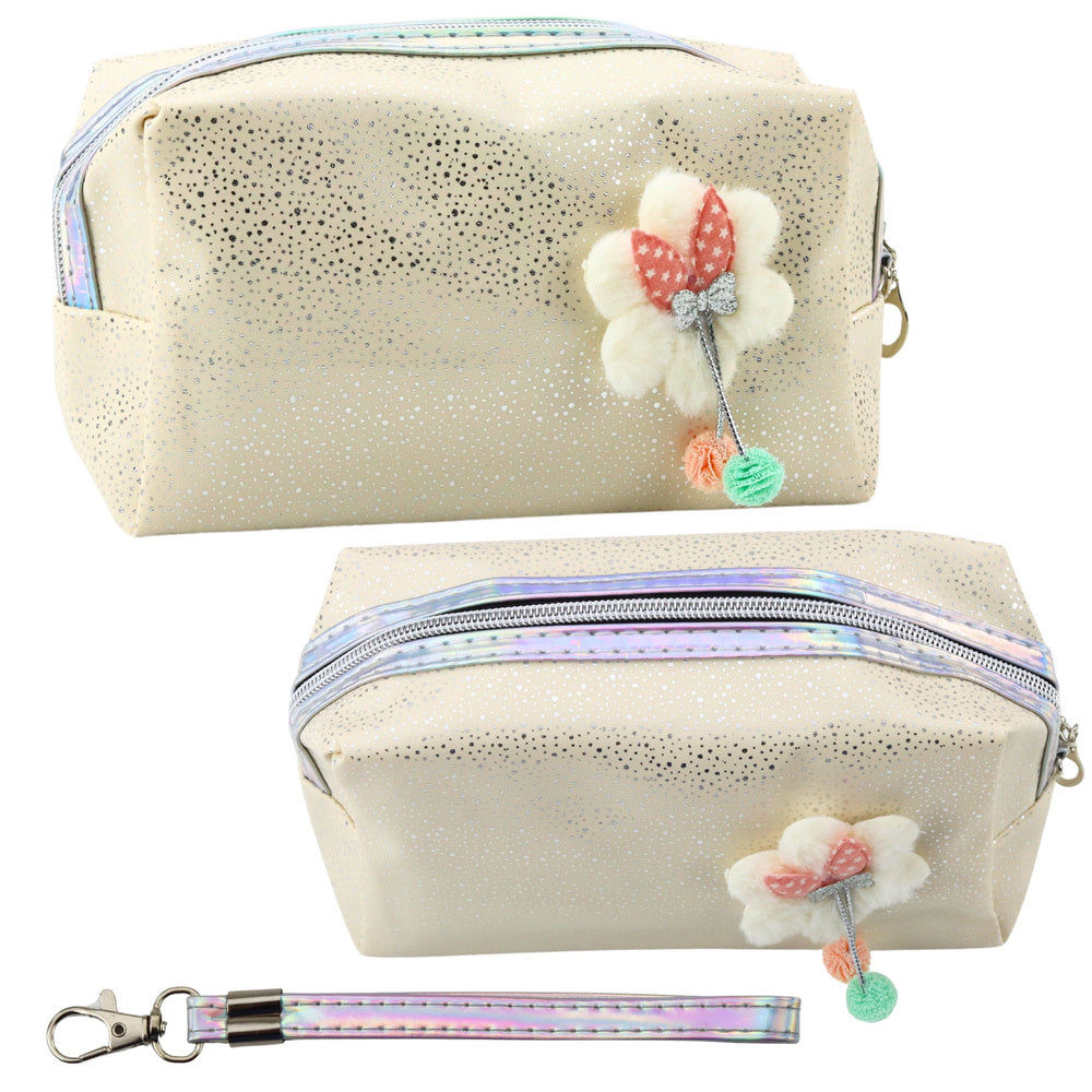 Necessaire Laço Bege com Brilho