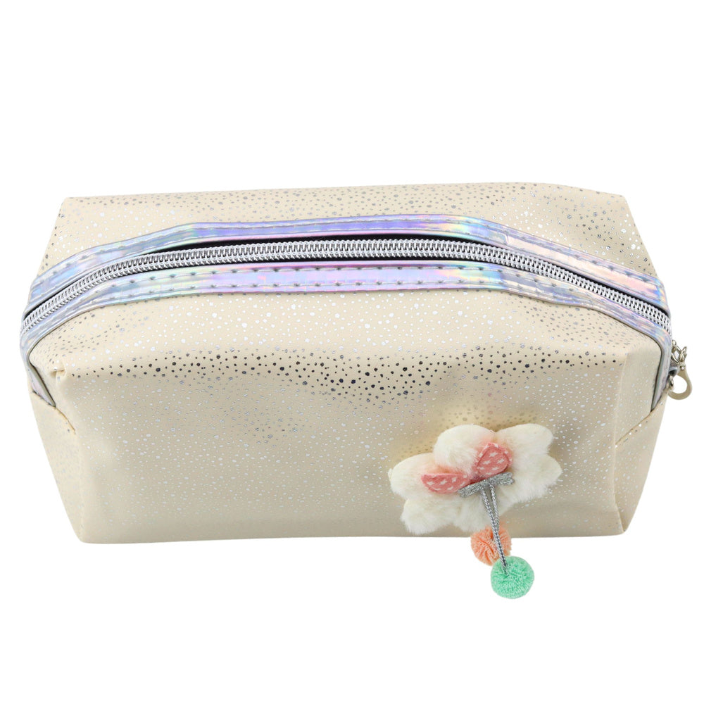 Necessaire Laço Bege com Brilho