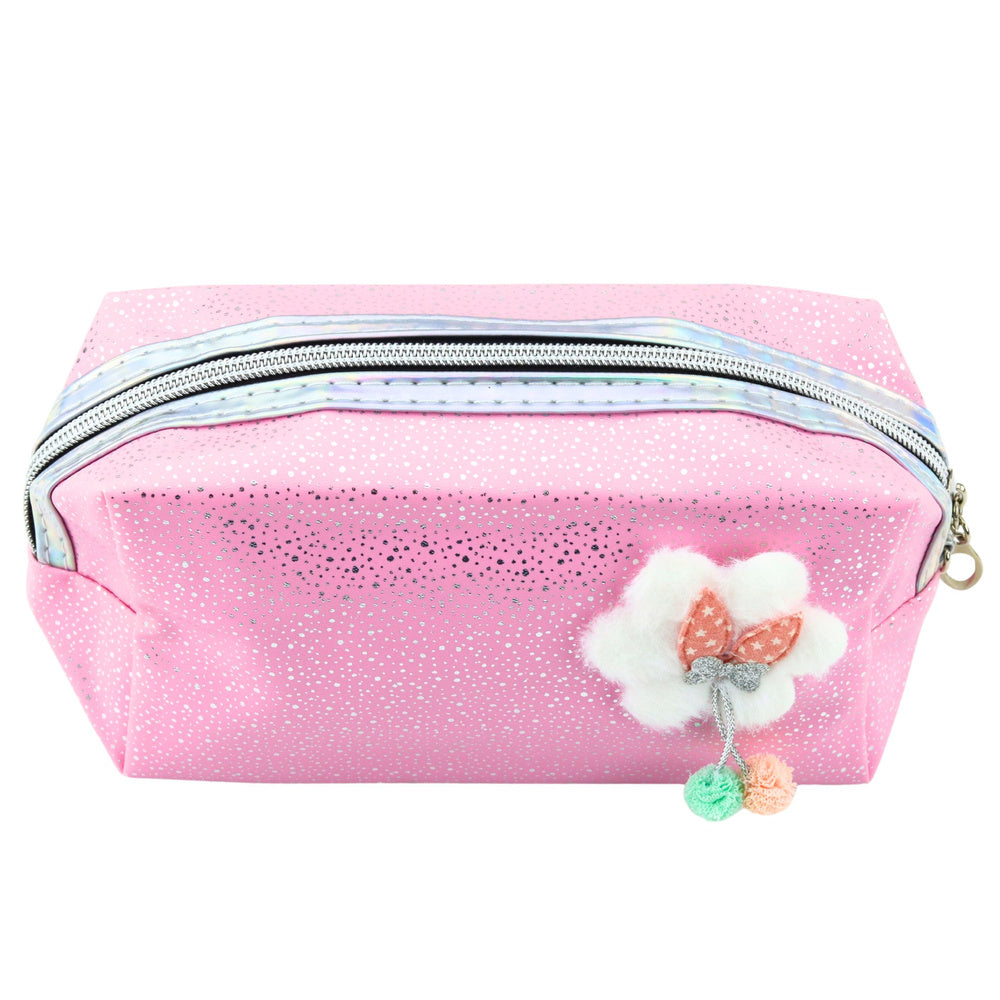 Necessaire Laço Rosa com Brilho