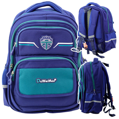 Mochila Escolar Infantil Azul Marinho Verde 20L 38cm