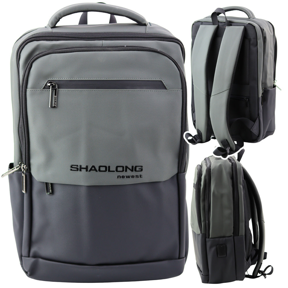 Mochila Business USB para Portátil Preta Cinzenta 16L 41cm