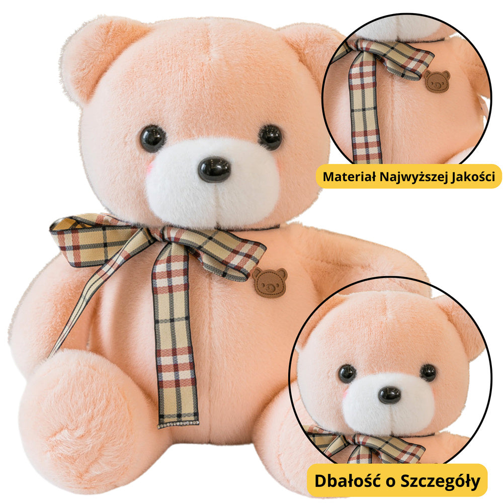 Peluche Urso com Laço Creme 23cm