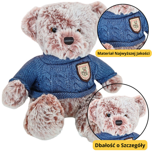Peluche Urso com Camisola Azul Cinzento 21cm