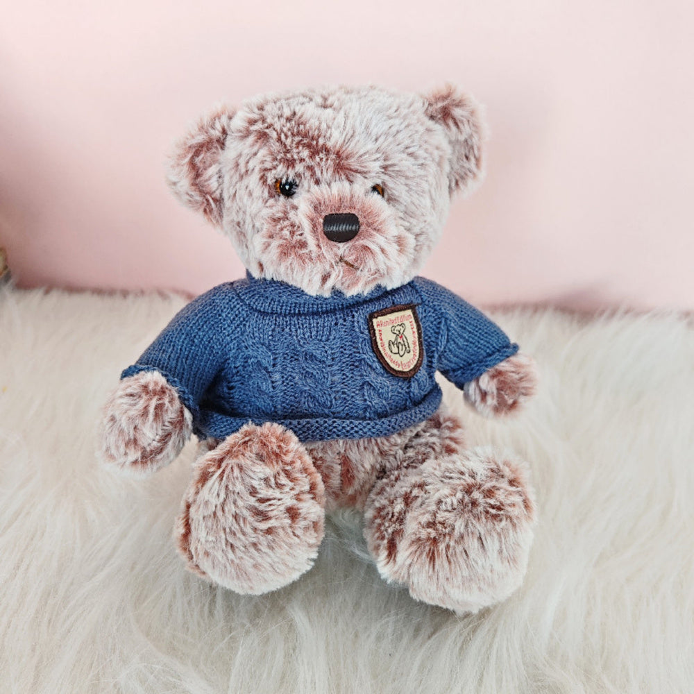 Peluche Urso com Camisola Azul Cinzento 21cm