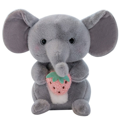 Peluche Elefante com Morango Cinzento 23cm