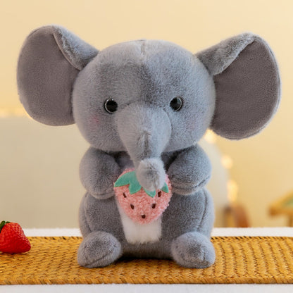 Peluche Elefante com Morango Cinzento 23cm