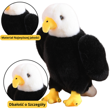 Peluche Águia Preto e Branco 25cm