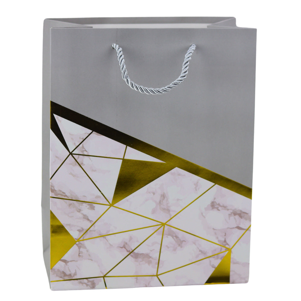 Saco de Presente Padrão Geométrico Mármore 23x18x10,5cm (1 unidade, sortido)