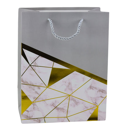 Saco de Presente Padrão Geométrico Mármore 23x18x10,5cm (1 unidade, sortido)