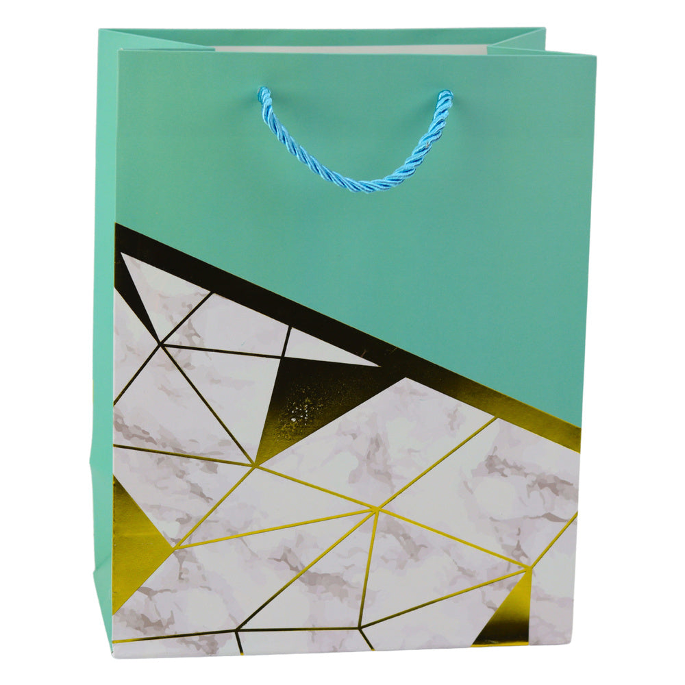 Saco de Presente Padrão Geométrico Mármore 23x18x10,5cm (1 unidade, sortido)