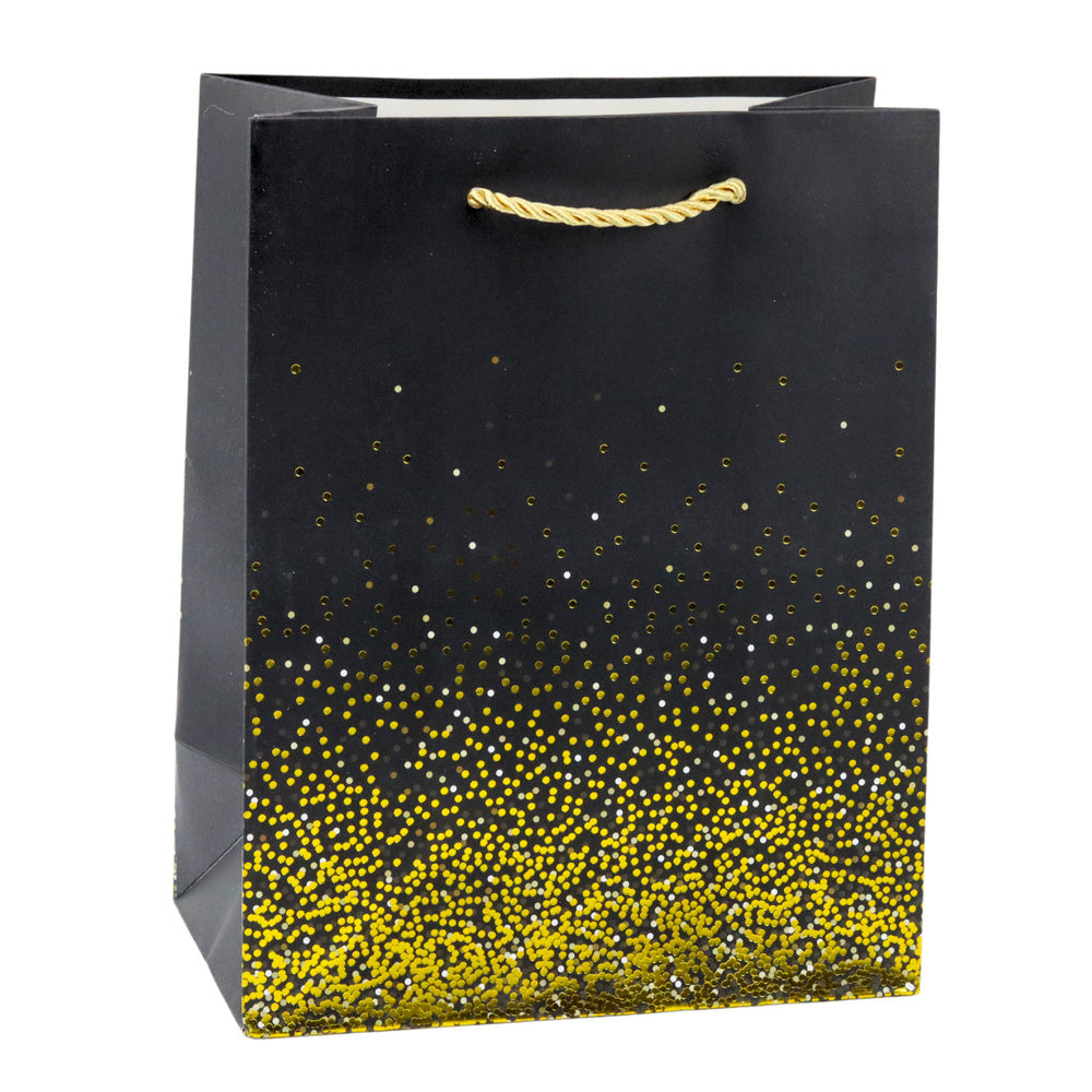Saco de Presente Bolinhas Degradé com Glitter 23x18x10,5cm  (1 unidade, sortido)
