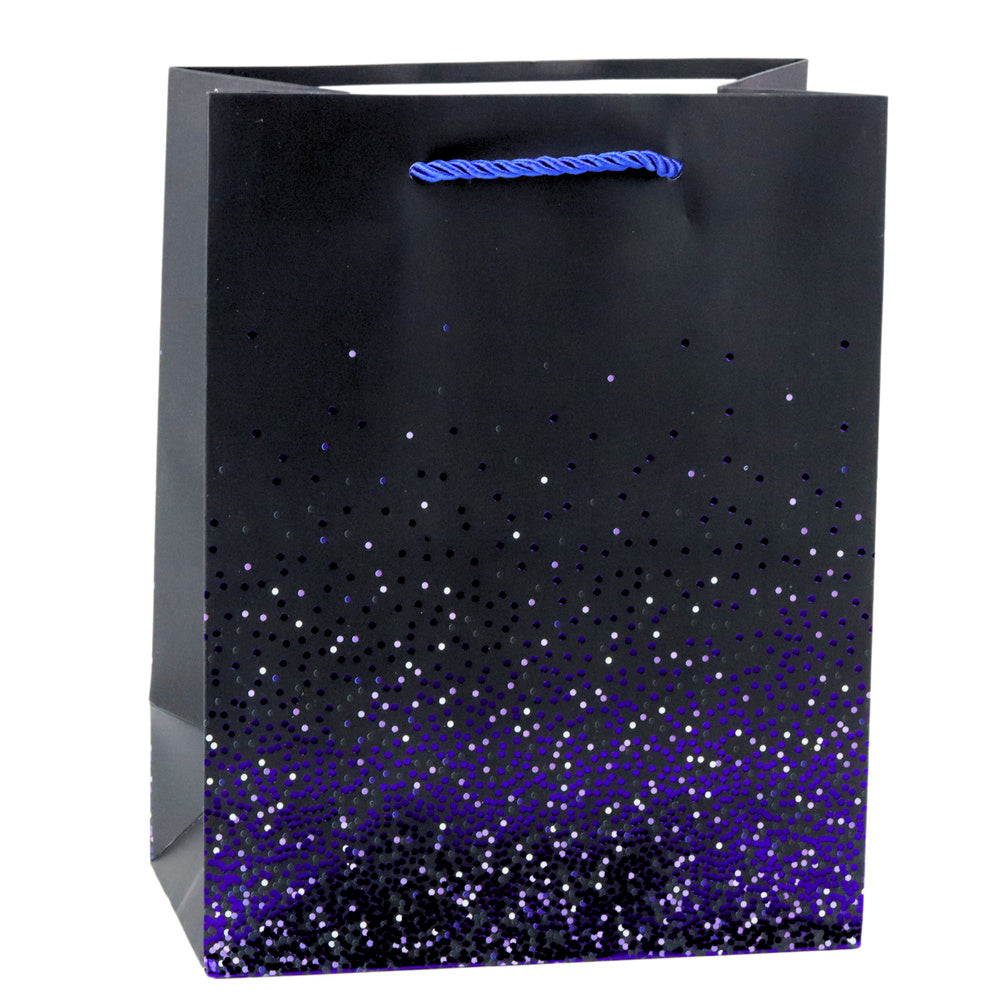 Saco de Presente Bolinhas Degradé com Glitter 23x18x10,5cm  (1 unidade, sortido)