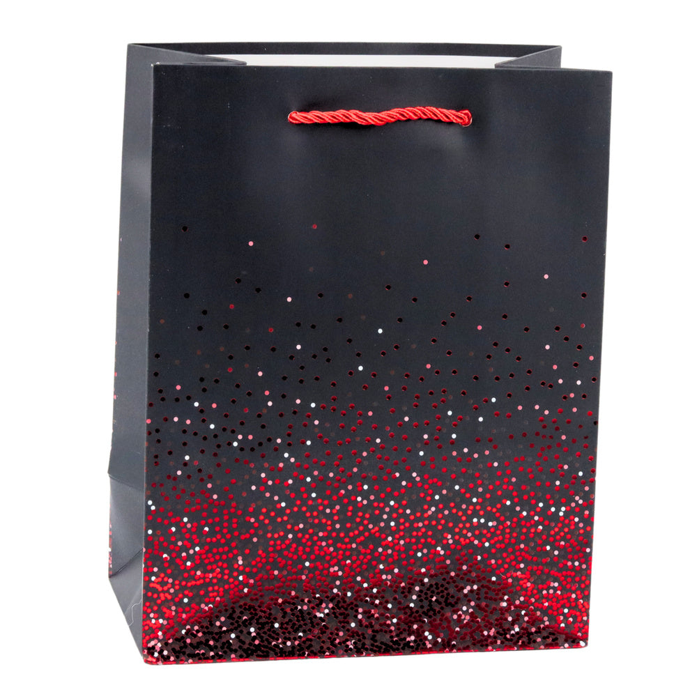 Saco de Presente Bolinhas Degradé com Glitter 23x18x10,5cm  (1 unidade, sortido)