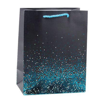 Saco de Presente Bolinhas Degradé com Glitter 23x18x10,5cm  (1 unidade, sortido)