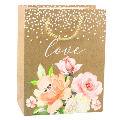 Saco de Presente Love Flores 23x18x10,5cm  (1 unidade, sortido)