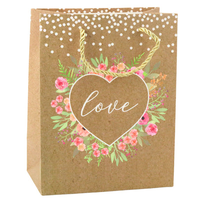 Saco de Presente Love Flores 23x18x10,5cm  (1 unidade, sortido)