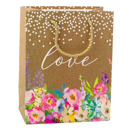 Saco de Presente Love Flores 23x18x10,5cm  (1 unidade, sortido)