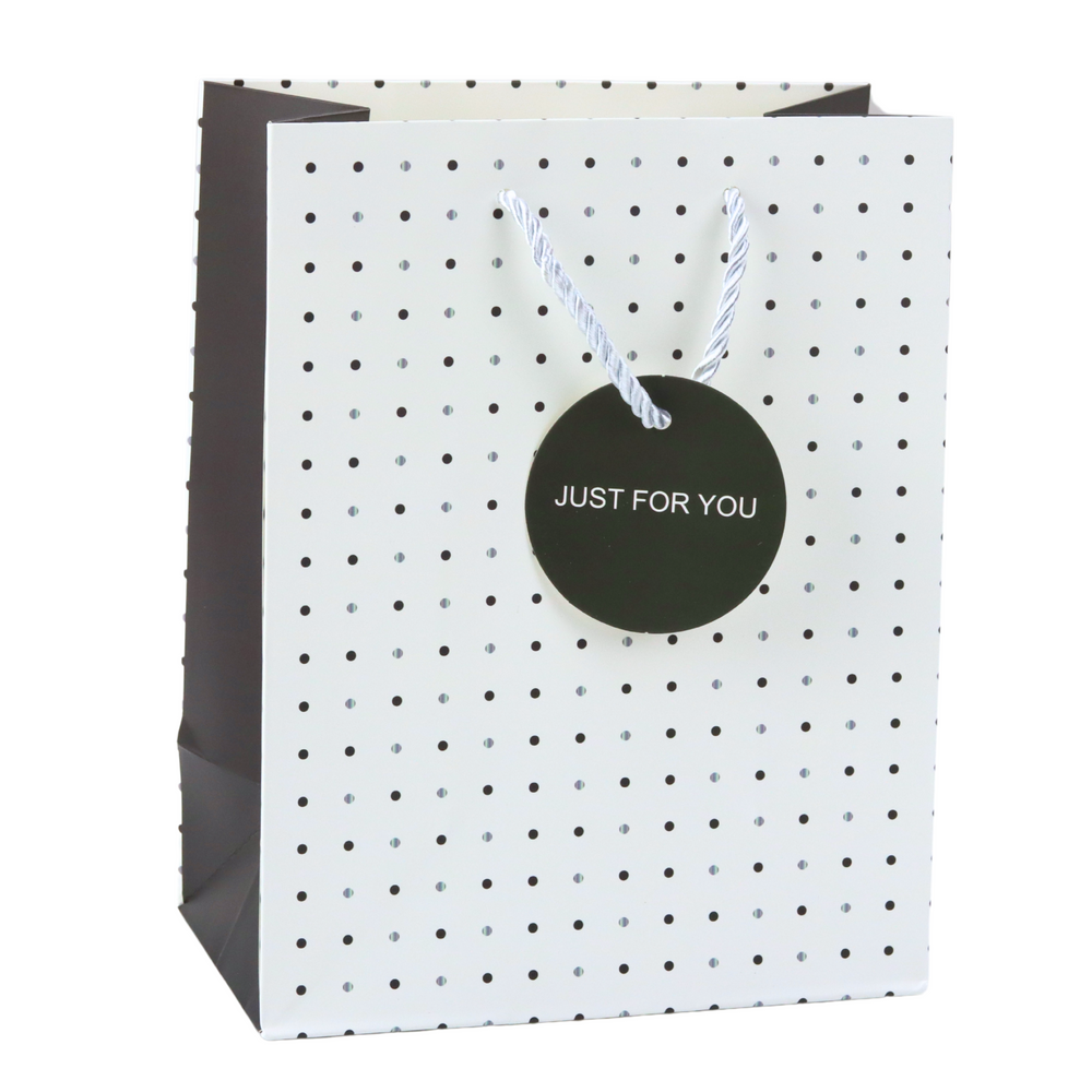 Saco de Presente Just For You com Bolinhas 23x18x10,5cm (1 unidade, sortido)