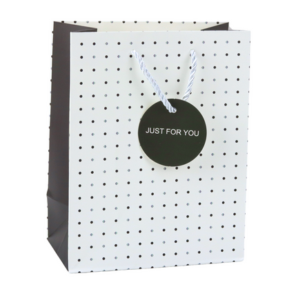 Saco de Presente Just For You com Bolinhas 23x18x10,5cm (1 unidade, sortido)