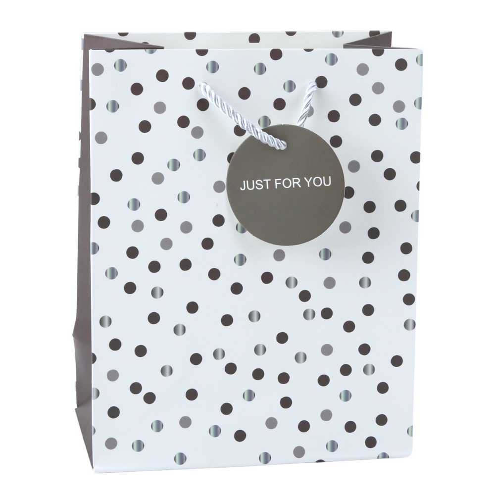 Saco de Presente Just For You com Bolinhas 23x18x10,5cm (1 unidade, sortido)