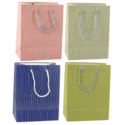 Saco de Presente Linhas Onduladas Prateadas 23x18x10,5cm  (1 unidade, sortido)