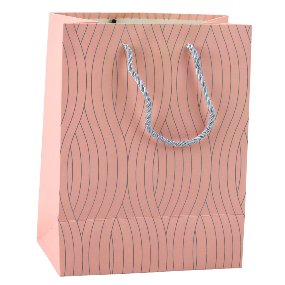 Saco de Presente Linhas Onduladas Prateadas 23x18x10,5cm  (1 unidade, sortido)