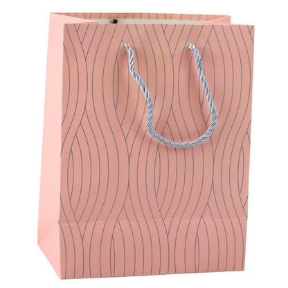 Saco de Presente Linhas Onduladas Prateadas 23x18x10,5cm  (1 unidade, sortido)
