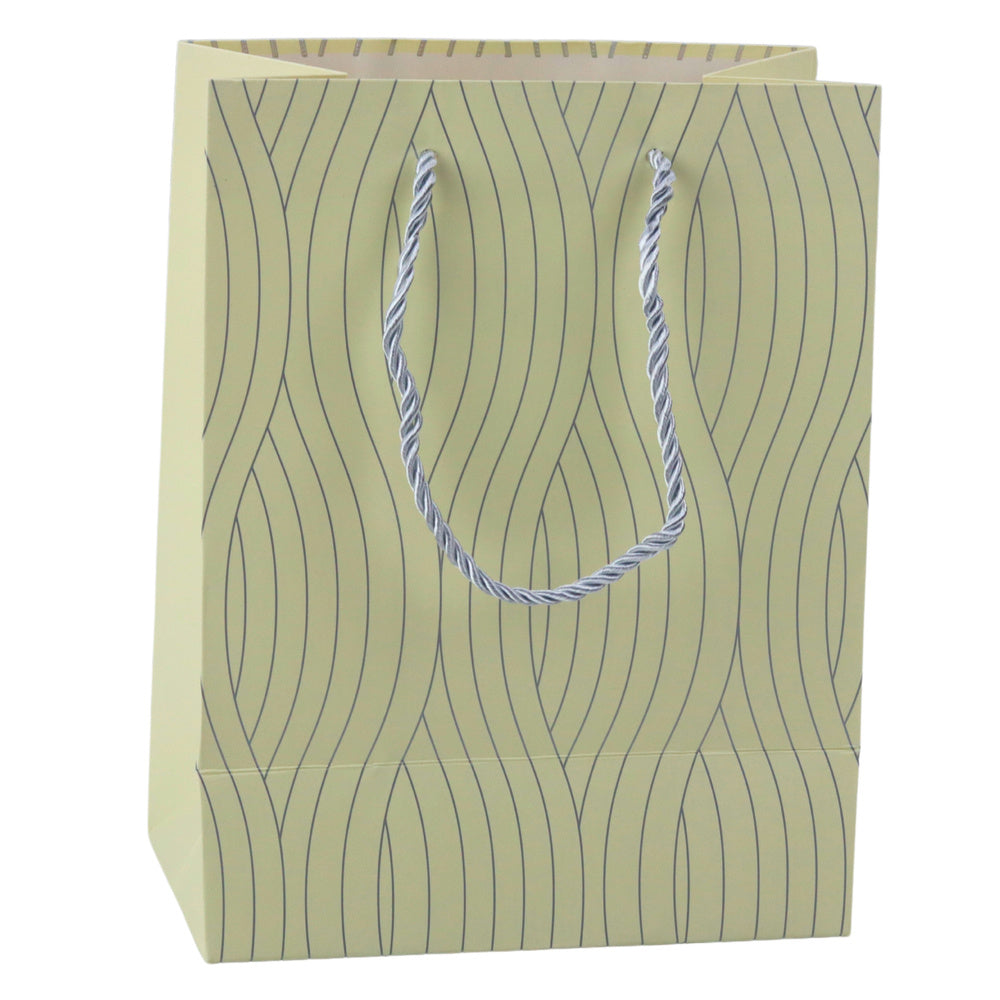 Saco de Presente Linhas Onduladas Prateadas 23x18x10,5cm  (1 unidade, sortido)