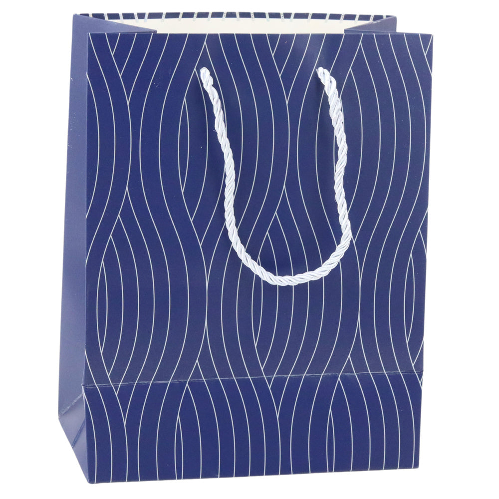 Saco de Presente Linhas Onduladas Prateadas 23x18x10,5cm  (1 unidade, sortido)