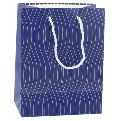 Saco de Presente Linhas Onduladas Prateadas 23x18x10,5cm  (1 unidade, sortido)
