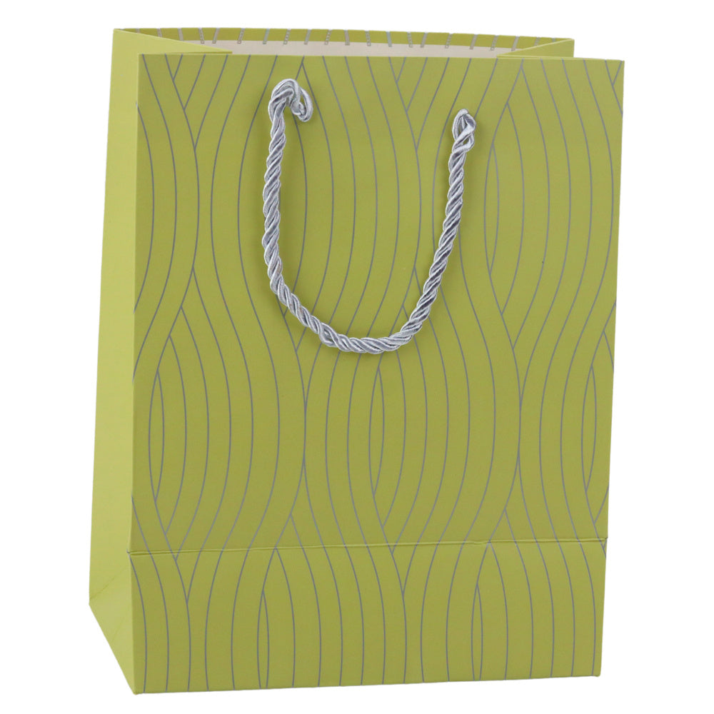 Saco de Presente Linhas Onduladas Prateadas 23x18x10,5cm  (1 unidade, sortido)