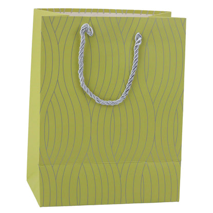 Saco de Presente Linhas Onduladas Prateadas 23x18x10,5cm  (1 unidade, sortido)