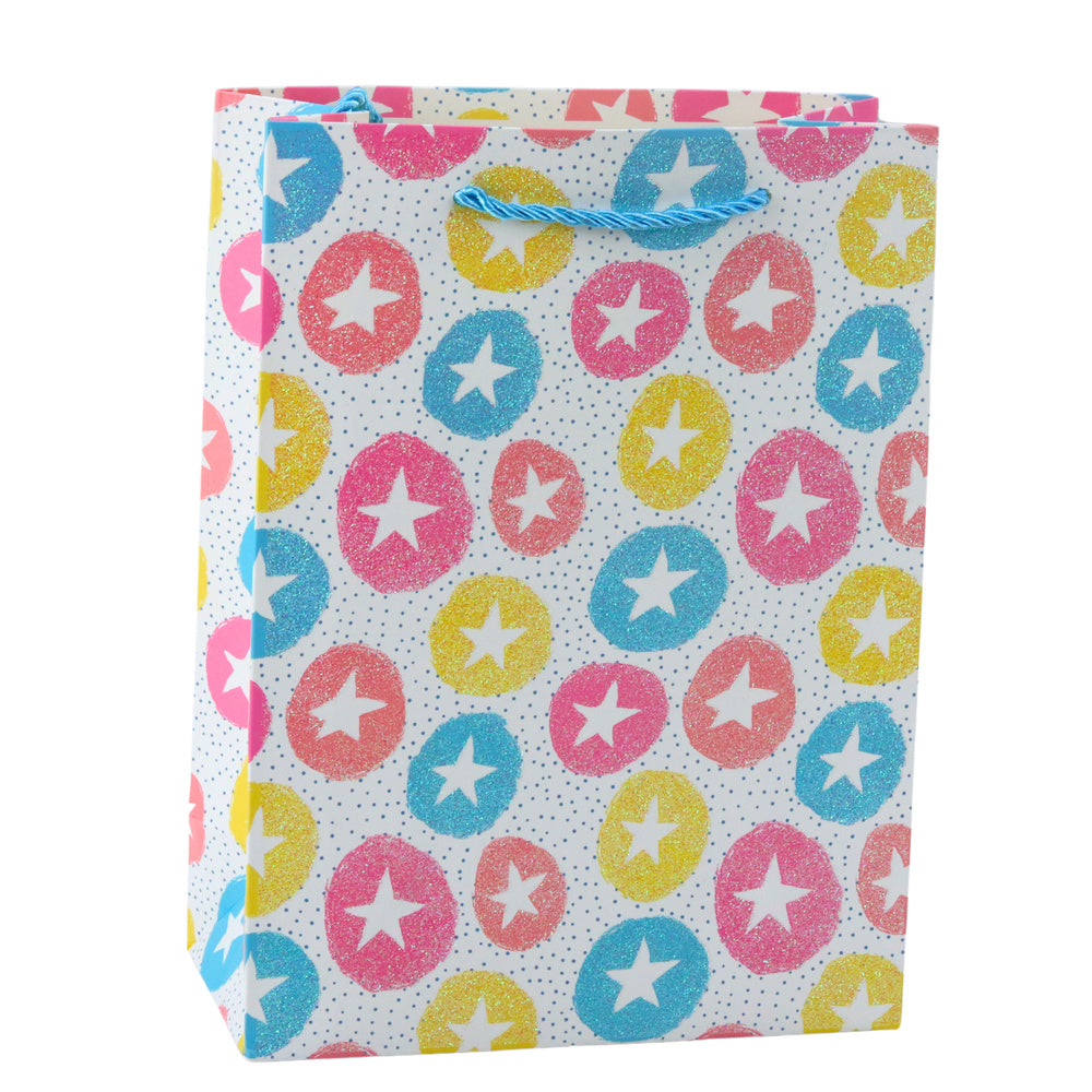 Saco de Presente Corações Estrelas e Riscas 23x18x10,5cm (1 unidade, sortido)