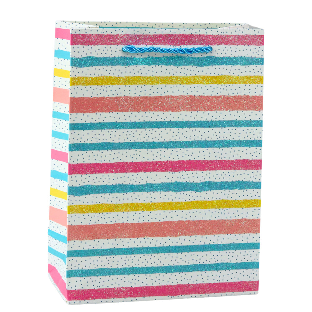 Saco de Presente Corações Estrelas e Riscas 23x18x10,5cm (1 unidade, sortido)