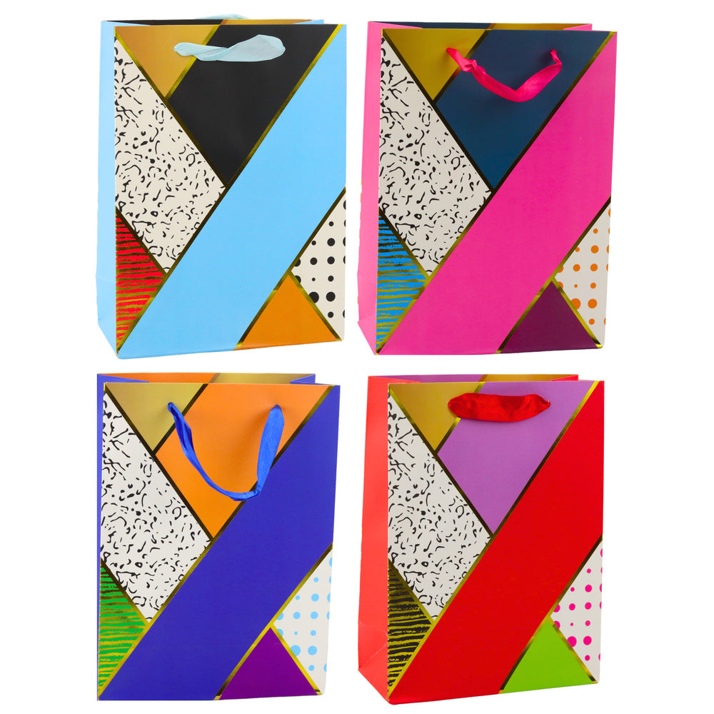 Saco de Presente Padrão Geométrico 23x18x10,5cm (1 unidade, sortido)