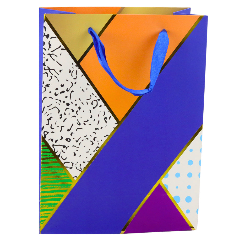 Saco de Presente Padrão Geométrico 23x18x10,5cm (1 unidade, sortido)