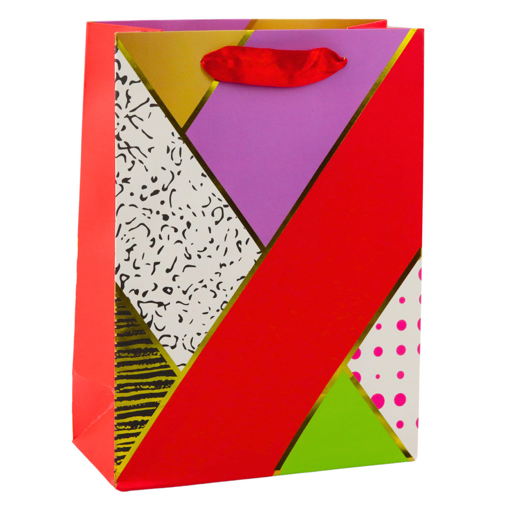 Saco de Presente Padrão Geométrico 23x18x10,5cm (1 unidade, sortido)