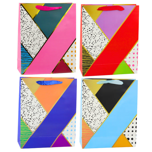 Saco de Presente Padrão Geométrico 32x26x12cm (1 unidade, sortido)
